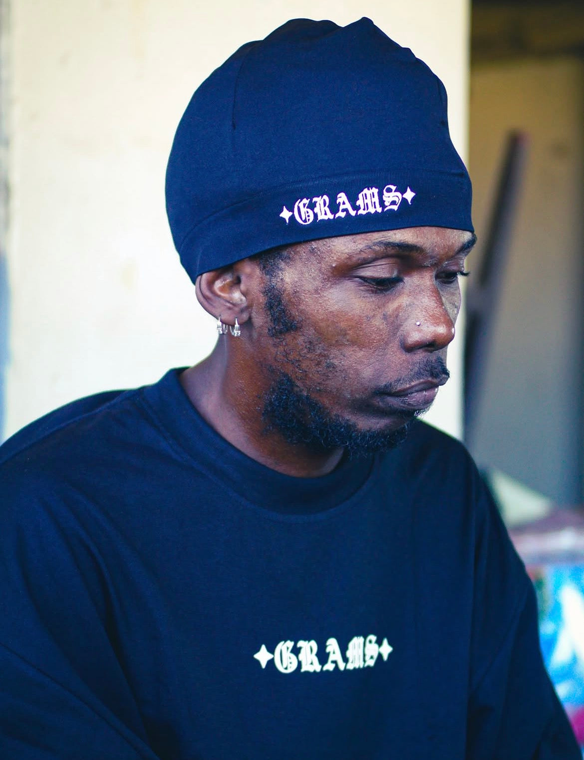 "GRAMS Embroidered Skull Cap"